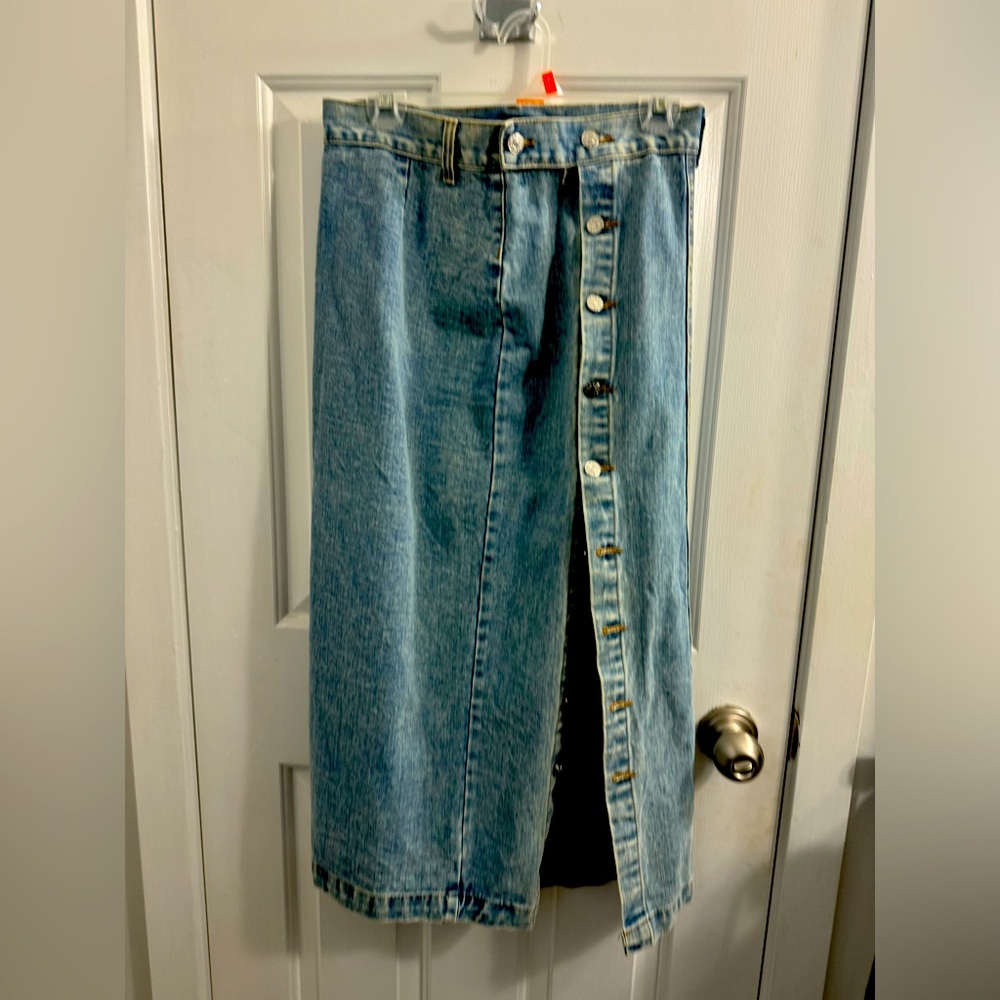 SHEIN Blue Denim Maxi Skirt